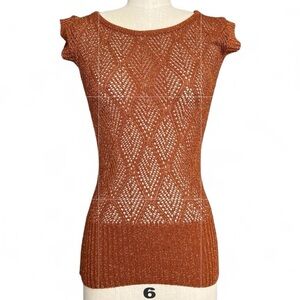 Sweater Project Copper Knit short sleeve Top